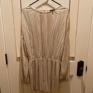 Vici Metallic Gold Long Sleeve romper